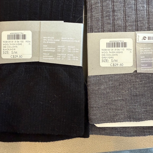 Grouping : 3 pairs of full black tights : and one grey and one black knit thighs - Picture 8 of 8
